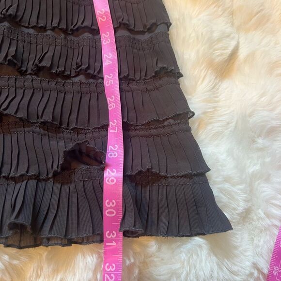 H&M Black Ruffled Mini Sundress Scoop Neck Sleeveless Sz Small - Picture 5 of 6